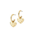 Wholesale Brass 18K Gold Plated Heart Hoop Earring With CZ Charms Hypoallergenic Dangle Gift for Women