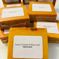 Custom Exfoliating Turmeric and Vitamin C Herbal Soap Black Skin