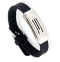 Taoism Stainless Steel Traditional Ying and Yang Tai Chi Bracelet Rubber Silicone Bangle China Fine Bracelet Jewelry