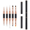 Double-Ended Nail Art Brushes Thin Liner Brush for Nails Detail 3D Brush Kits for Gel Polish Acrylic Nail Drawing