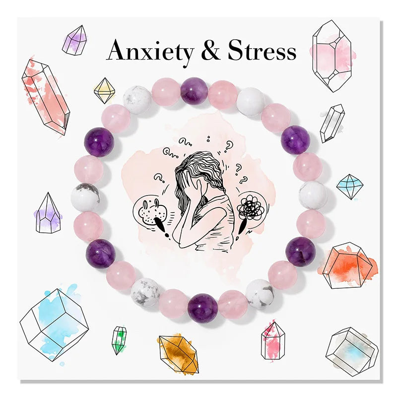 New Healing Crystal Genuine Stone 7 Chakra Jewelry Protection Anxiety 8MM Malachite Citrine Beads Bracelet