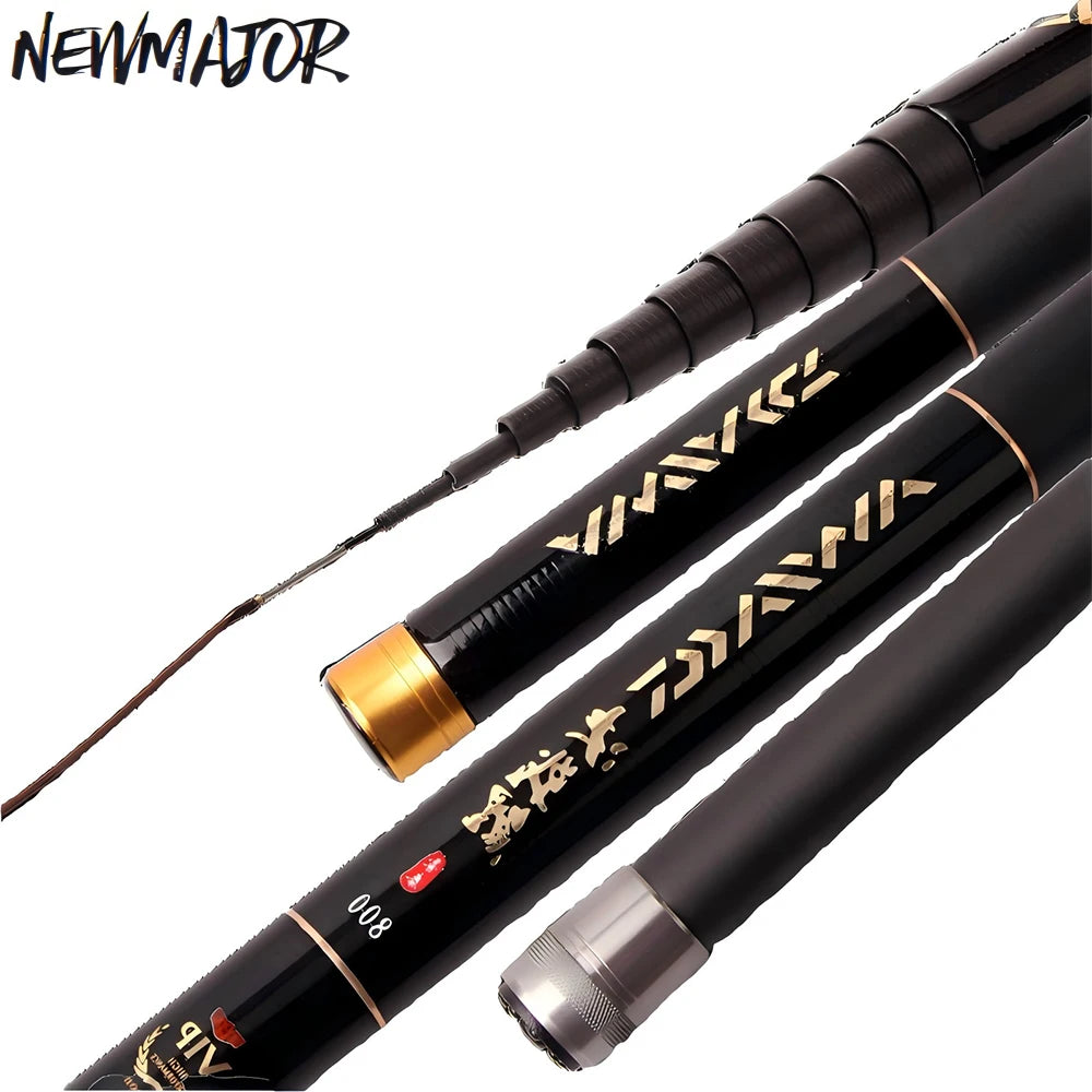 NEWMAJOR Ultra Long Carbon Telescopic Fishing Rod Mark II 8m to 13m Fast Action Carp Rod for Lake Freshwater Fishing Tackle