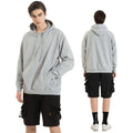 Unisex Premium Cotton Pullover Hoodie Set Heavyweight Drop Shoulder Streetwear Custom Logo for Men Solid Pattern Spring Season