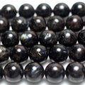 Meihan Wholesale Natural Astrophyllite Hornblende Smooth Round Loose Beads Stone for Jewelry Making Design DIY