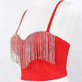 2022 Women's Sexy Corset Top Bustier Short Club Clothing with Rhinestone Girls' Elegant Tops