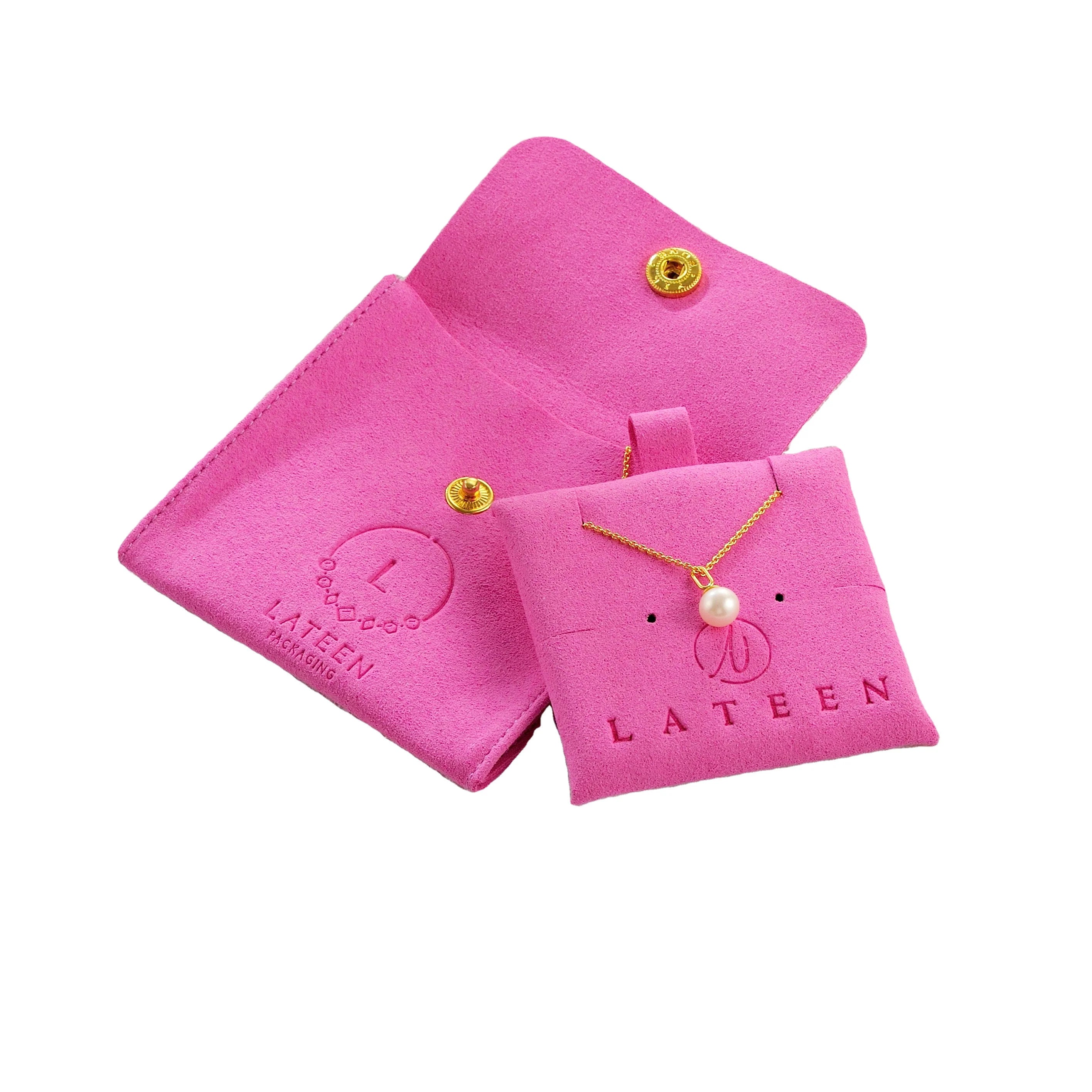 Hot Sale Jewelry Square Packaging Bag Custom Logo Envelope Microfiber Suede Jewelry Pouches