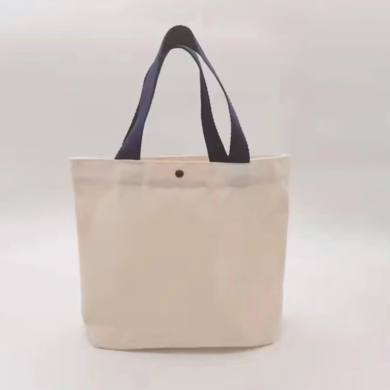 Eco-Friendly Beige Cotton Canvas Tote Bag Bottom Customizable Letter Pattern Shopping Packaging Blank Wholesale Women Bag