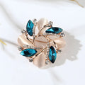 Hot Sale Women Jewelry Corsage Cross Brooch Pin Accessories Crystal Rhinestone Opal Flower Brooch Pin for Dress Decor