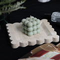 YUSHI Simplicity of European and American Style Natural Travertine Serving Tray for Home Living Room Decor