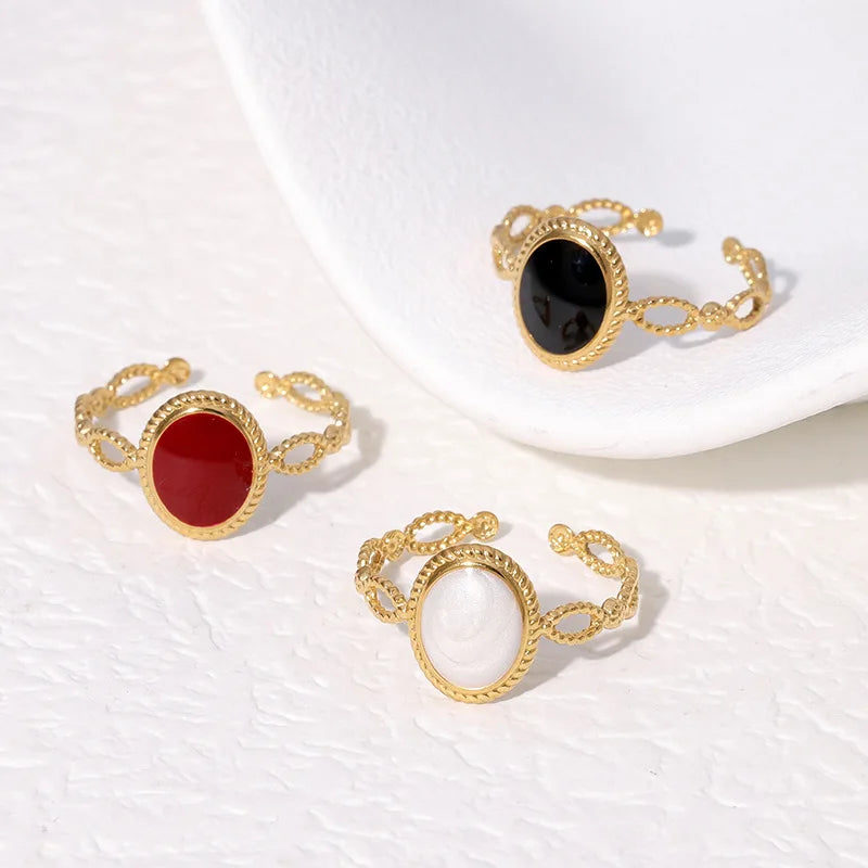 Beimai OEM Ring French Vintage Gold-plated Stainless Steel Waterproof Ring