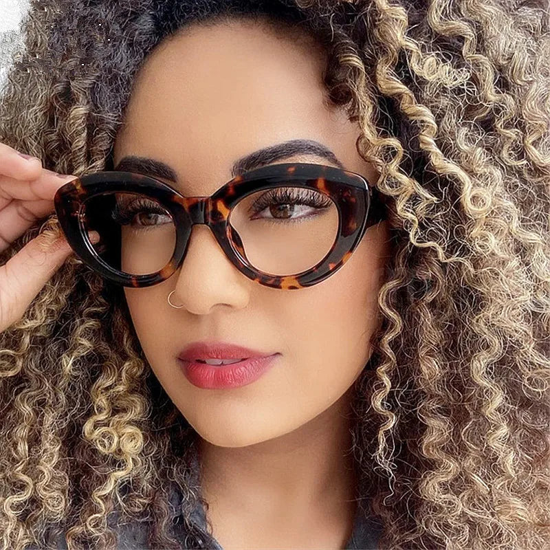 Custom Logo Vintage New Women Men  Transparent Lens Spectacle Frames Cat Eye Computer Eyeglasses Anti Blue Light  Glasses Women