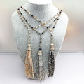18K Gold Plated Rosary Beads Necklace San Judas Tadeo Pendant Cross Religious Jewelry 6mm Crystal Trendy Party Women