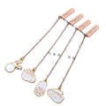 Vintage Golden Hollow Chain Bookmark Cute Rabbit Paw Aluminum Alloy Leaf Bookmarks Badge Holder & Accessories 14.5cm