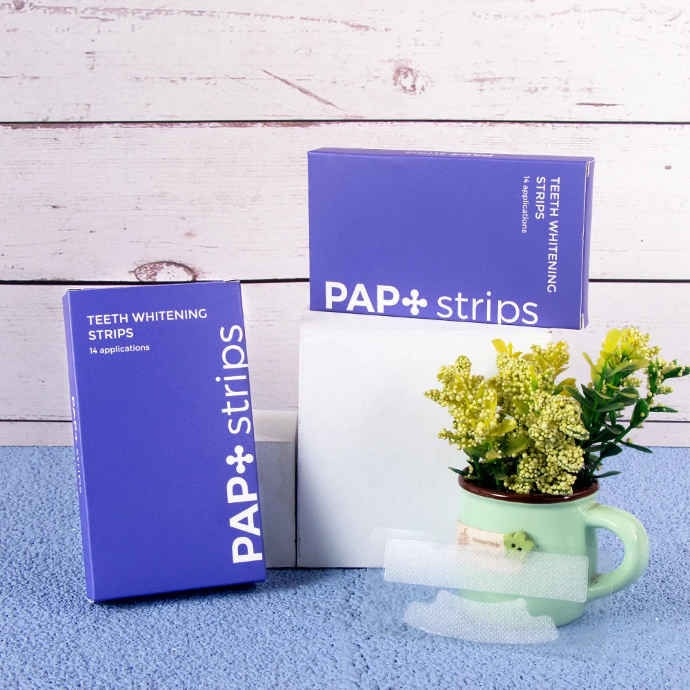 New Arrival Custom Logo Professional No Sensitive Home Use PAP Teeth Whitening Strips