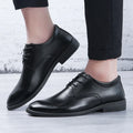 Men's Classic Business Lace up Matte PU Leather Formal Office Shoes Low Top