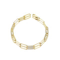 Kirin Custom DIY Charms 18K Gold Plating 925 Sterling Silver Bracelets Stone Women Chunky Paper Clip Chain Bracelets