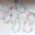 New Fresh Vest butterfly Beaded Mobile Phone Chain Luminous Fine pink love Car Accessories Key Chain Accessories