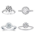 Starsgem Mossanite Diamond Engagement Rings Woman 9K 10K 14K 18K  White Gold Jeweler 1ct Round Moissanite Ring