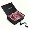 Manufacturer Directly Wholesale Cardboard Packaging Box Custom Brand Logo Black Color Luxury Magntic Gift Box with Ribbon Closed