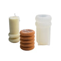 DIY  Home Decoration Cylinder Candle Molds 3D Geometric Striped Column Silicone Candle  Mold for Aromatherapy Candle Soap Making