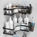 Metal and Wood Bathroom Storage Shelf Perforation-Free Kitchen Wall Rack for Toilet Home Garage Pot Use