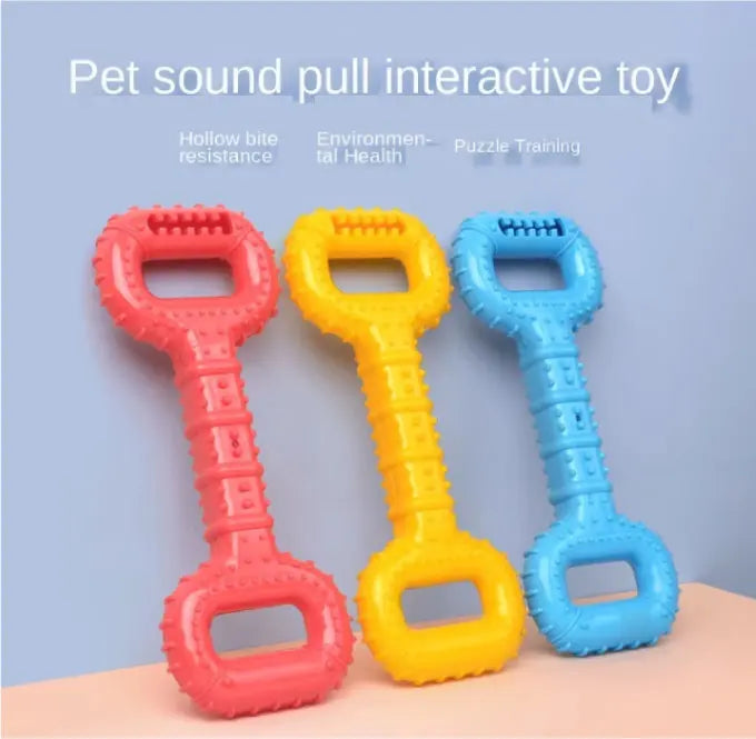 Double Handle Interactive Rubber Dog Training Toy TPR Novelty Leak Food Toys Make Sounds Encourage Teeth Grinding for Clean