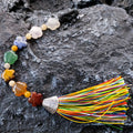 2026 Seven Chakra Pendant Natural Stone Colorful Seven Chakra Irregular Pendant Energy Stone Car Pendant