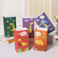 Custom Party Favor Colorful Goody Dinosaur Goodie Candy Paper Gift Bag for Kids Birthday Party