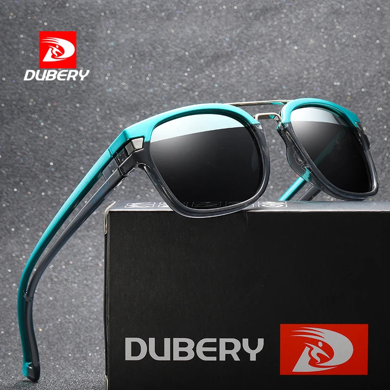 DUBERY Vintage Sunglasses Polarized Men's Sun Glasses for Men Square Shades Driving Black Retro Oculos Male Sunglasses D1948 PC