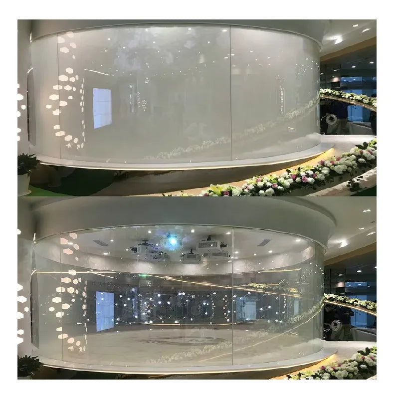 High Clear Switchable Smart Glass Fim Self-Adhesive Modern for Apartment Hospital Alexa/Google Home APP Decorative Control