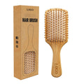 Customized Logo Bamboo Paddle Hair Brush With Natural Rubber Air Cushion Detangling Hairbrush for Women Men