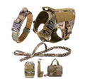 QUCHONPET Dog Accessories Outdoor Travel Set Dog Harnesses Collars Leashes 6 Piece Set Tactical Training Harness for Large Dogs