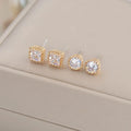 INS Wind Zircon Earrings  Accessories Wedding Dress Simple    Zircon Earrings