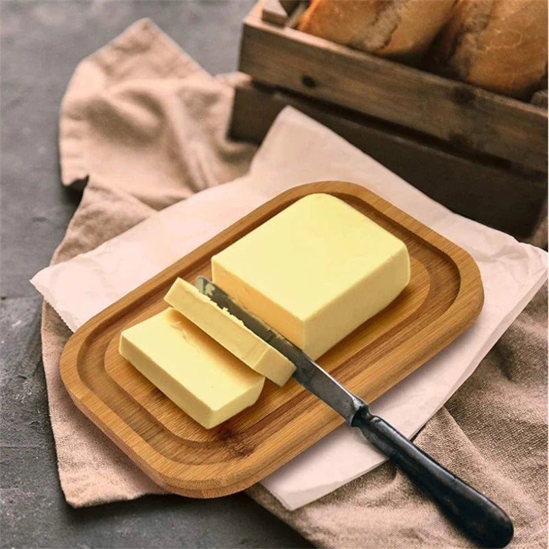 Custom Wooden Butter Dish Cake Cheese Tray With Wooden Chopping Board