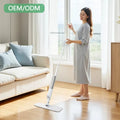 2-in-1 Microfiber Spray Mop Set Flat Magic Mop Head Telescopic Aluminum Pole Easy Household Cleaning Rectangle Pattern Boxed