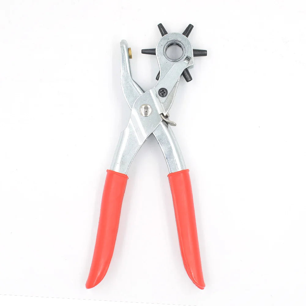 Multifunction Metal Hole Punch Plier Revolving Manual Punch Leather Rivets Round Hole Tool Set Household Leather Belt Puncher