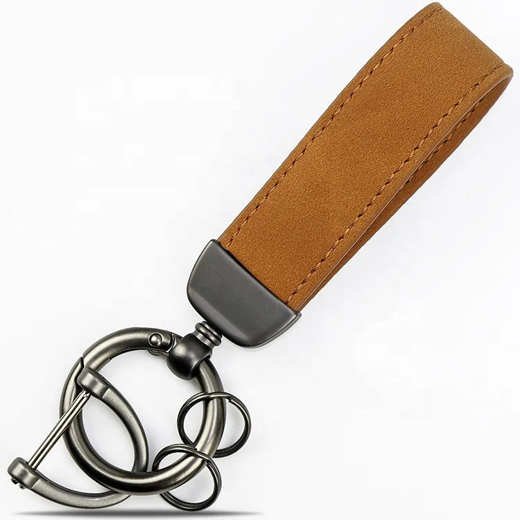 Wholesale Suede Leather Strap Personalised Letters Keyring Custom Vegan Leather Keychain