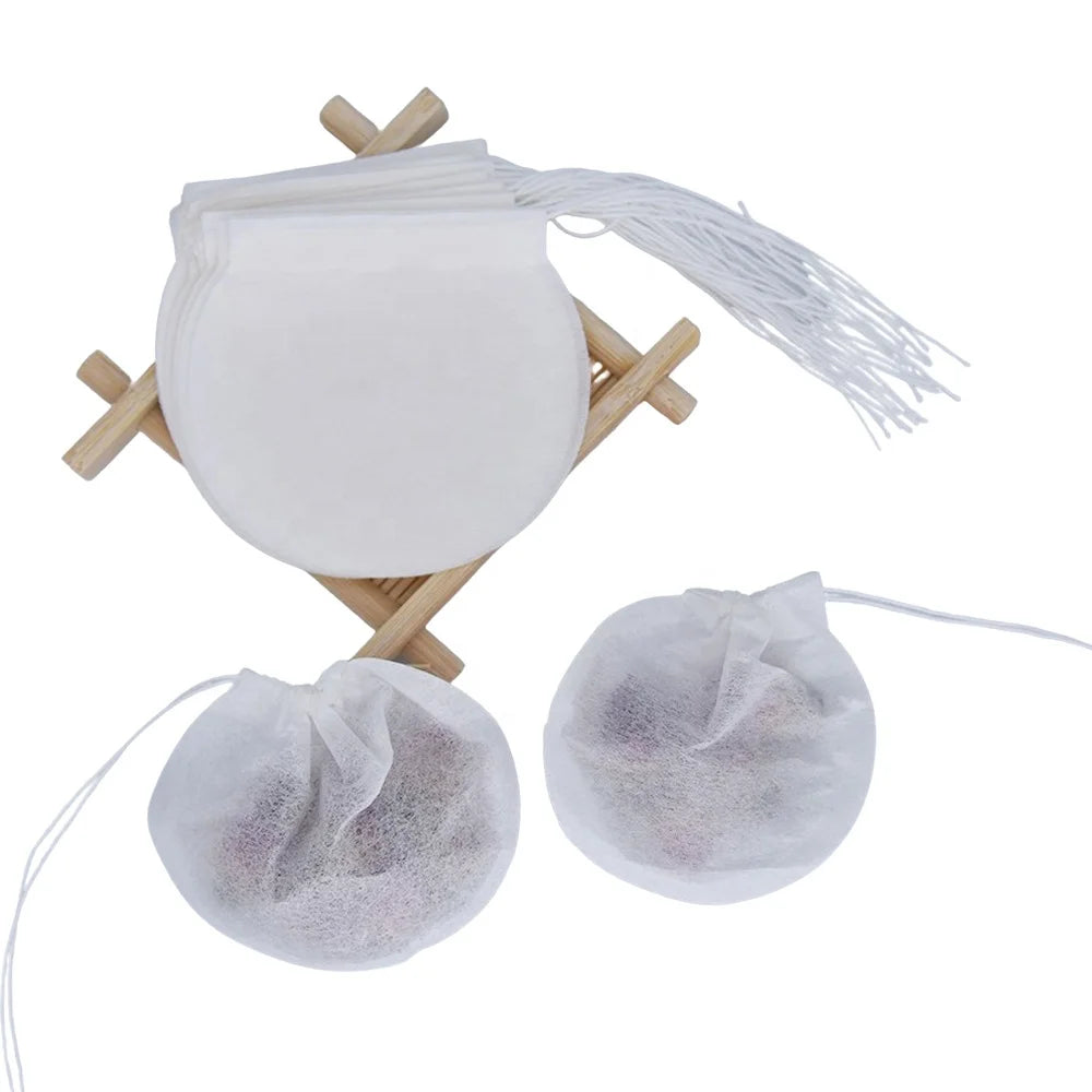 YIREEN'S ZR60 Small 60mm Drawstring Filter Paper Individual Empty Tea Bags Strings 100pcs/Bag Shape Wood Pulp Packaging Printing