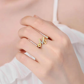 RM1638 Fine Delicate Tiny Mini Solitaire 18k Gold Diamond Cubic Zirconia Paved Script Letter Alphabet Initial Adjustable Rings