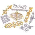 Diy Garment Accessories Retro Costume Patch Sticker Dress Iron-on Hotfix Gold Silver Thread Embroidery Geometric Applique Patch