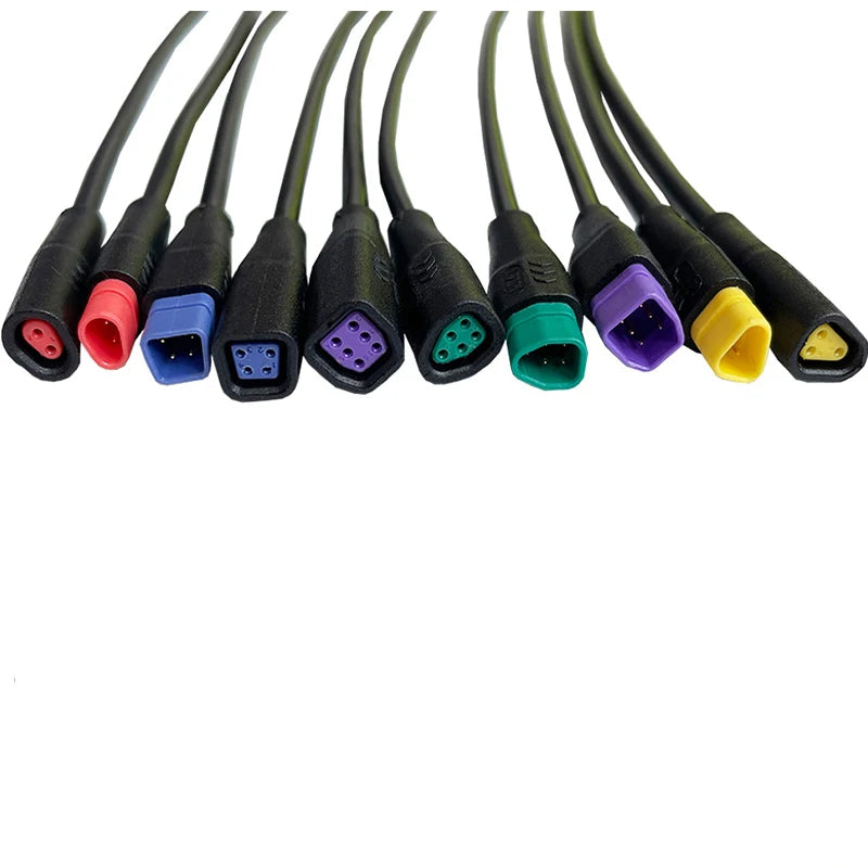 Julet Electric Bicycle Parts Female Male 2-6 Pin Ebike Extension Connector Waterproof Plug LCD for Throttle PAS Lithium Battery