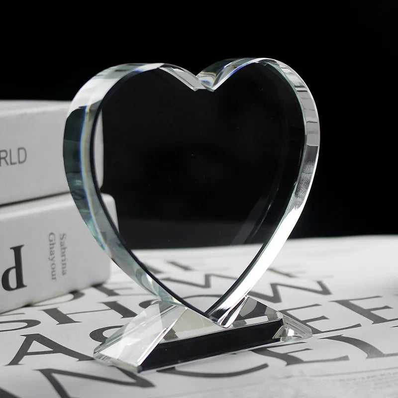 Custom Engraving Heart Shape Crystal Trophy Awards MH-NJ0747