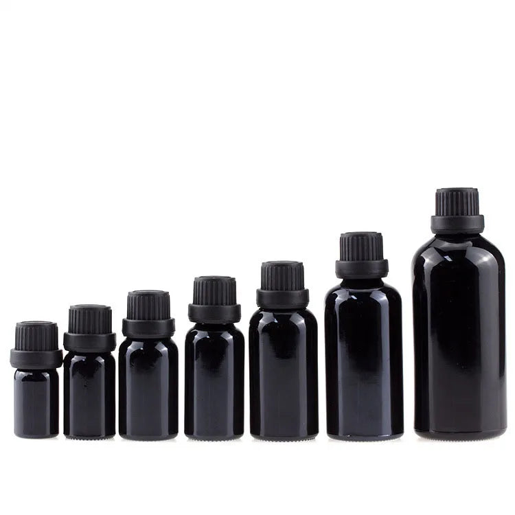 Custom Printing 10ML 30MLEssential Oil Bottle Dropper 2oz 3oz Packaging Cosmetics Serum Black Glass Dropper Bottle 5ML