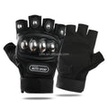 Motorcycle Riding Steel Half Finger Breathable Non-Slip Gloves Unisex Summer Outdoor Sports Fitness Mountaineering Protection
