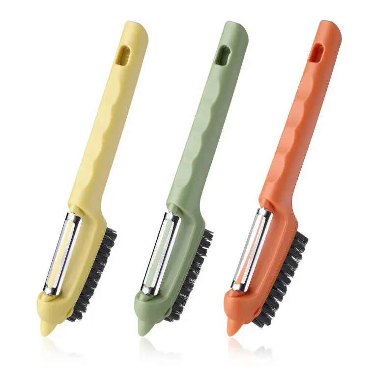 Yongli 2-in-1 Peeler Kitchen Sink Stovetop Dead Corner Decontamination Cleaning Brush Potato Eye Digging Cleaning Paring Knife