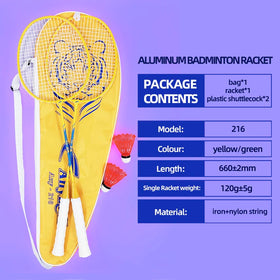Anyball 216 Wholesale Cheap Price Iron Alloy Badminton Rackets Package with Pair of Two Racketsone Carrying Bag Two Shuttlecock sports