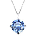 925 Sterling Silver Necklace With Moissanite Premium Stone Pendant Classic Style for Wedding Party Engagement Silver Plated