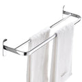 Good Price High Quality No Drill Towel Rack Stainless Steel Silver Bathroom Double/Single Rod Towel Holder Bathroom Metal