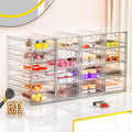 19-Drawer Acrylic Makeup Organizer 4-Pack Clear Storage Drawers Bathroom Makeup Palette Cosmetic Beauty Supplies Vanity Cabinets