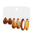 Trendy Acrylic Geometric Hoop Earring Sets for Women Vintage Bohemia Colorful Acrylic C-Shaped Earrings Fashion Jewelry Gifts